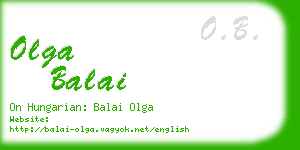 olga balai business card